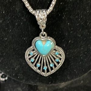 New Turquoise Necklace on 20” silver chain